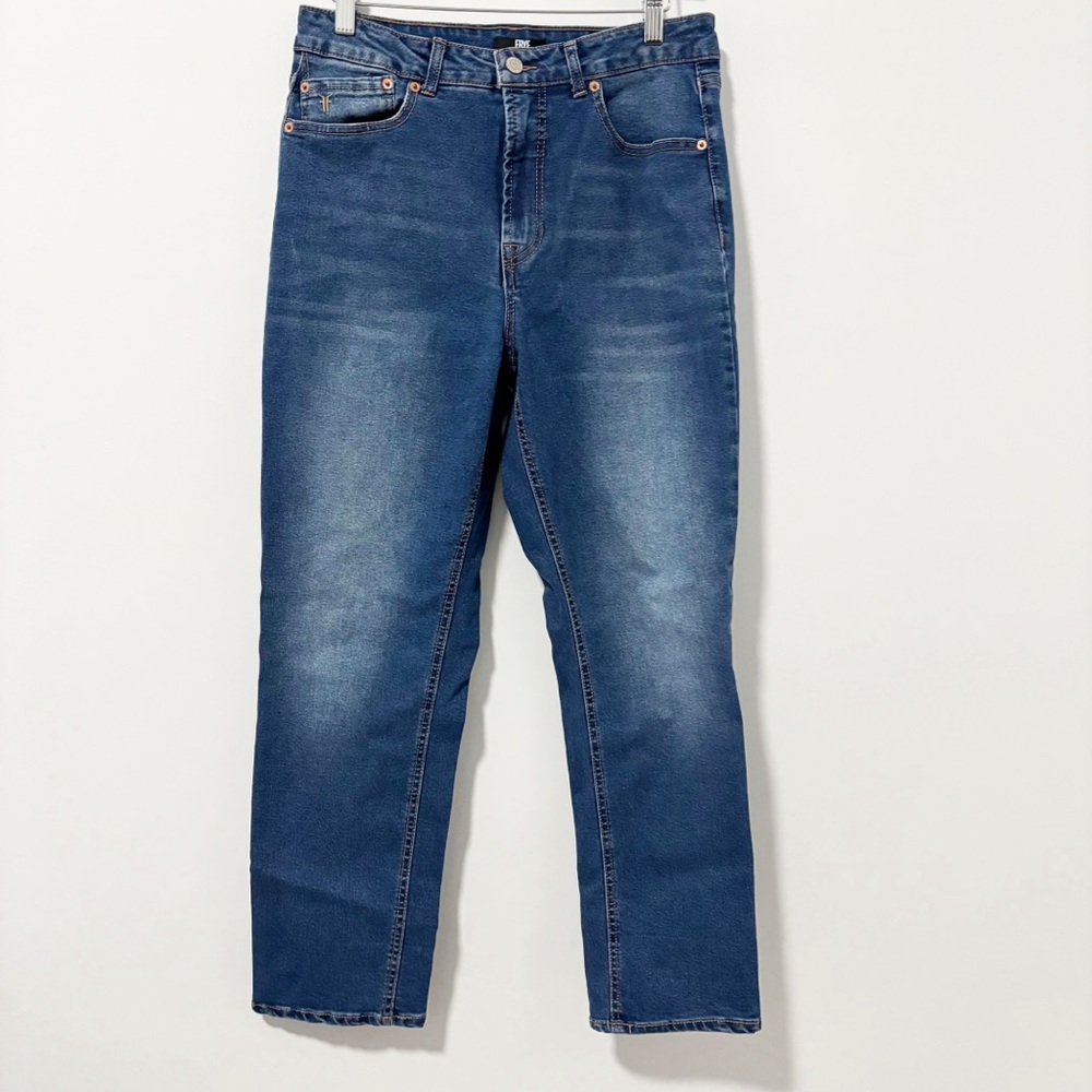 Frye Straight Leg Blue Jeans Womens Size 8/29 High Rise‎ Classic Casual Timeless